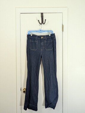 Slim Wide Leg Sailor Jean - Dark Denim Wash  Elevate your everyday denim with th